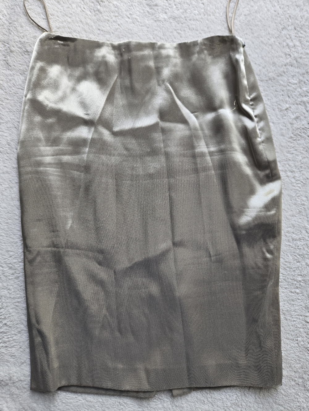 NWT Ralph Lauren Black Label Silver Shimmer Silk Skirt Sz 4 (Style #2895995)